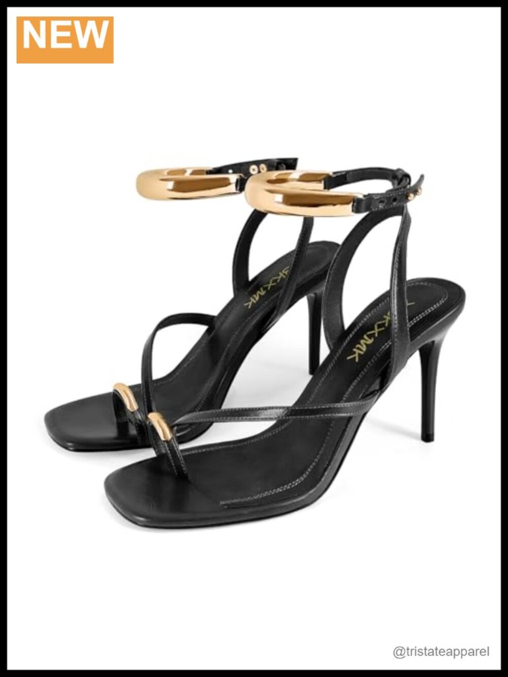 Strappy Heeled Sandals Slingback Stiletto Toe Ring Dressy